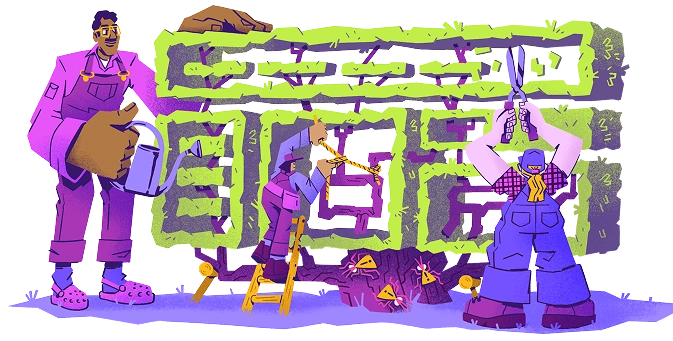 Illustration of person working at desk